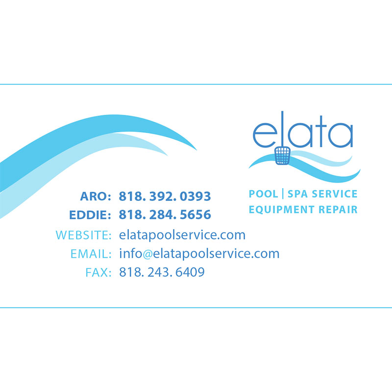 Elata Pool Service Business Card Design - Front