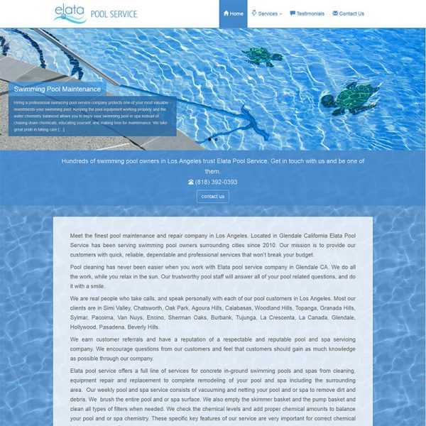 ElataPoolService.com Website Design and Local SEO