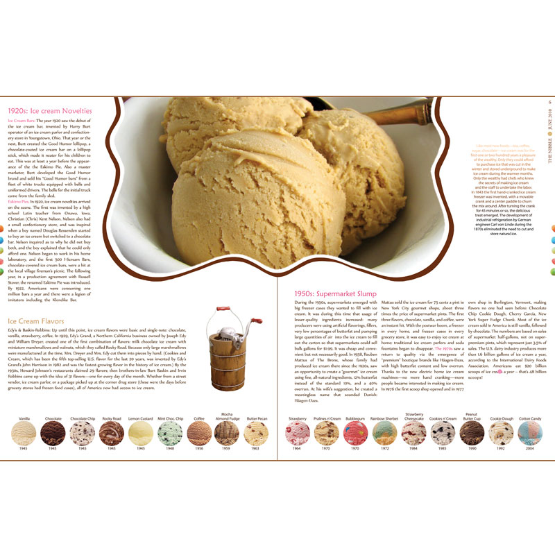 Last two pages of Ice Cream magazine article layout design