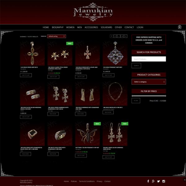 Jewelry Website Design in Los Angeles