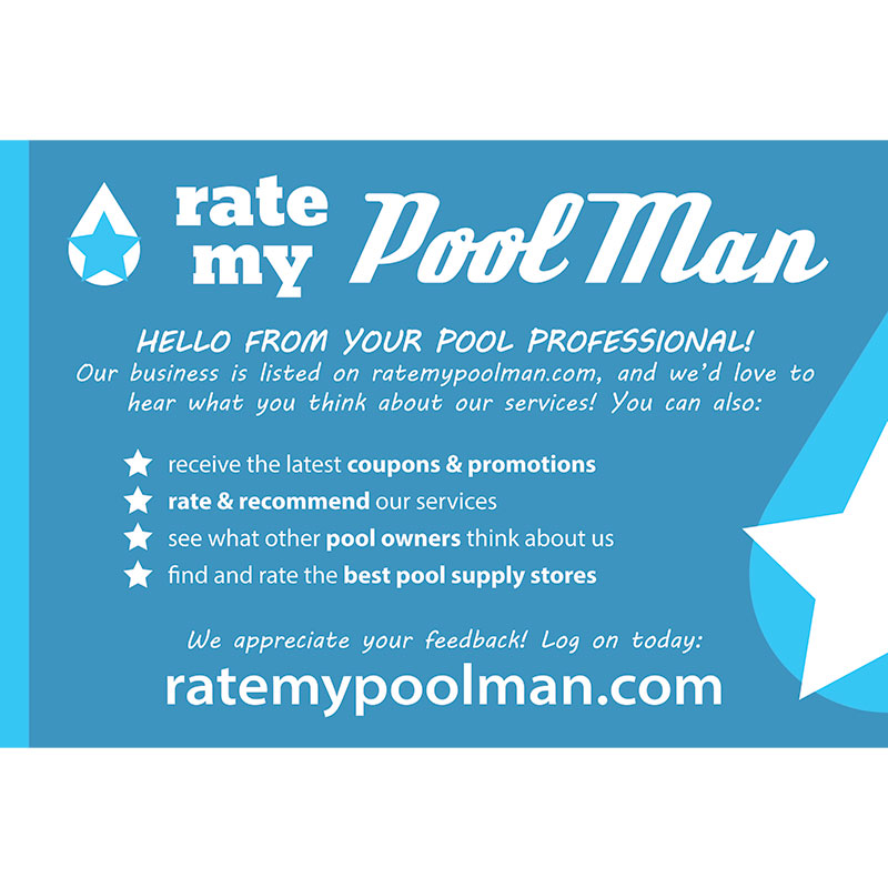 Pool Owner Postcard Mailer Design for RateMyPoolMan.com